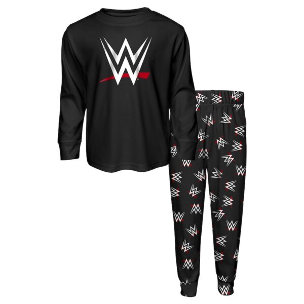 Toddler Black WWE Long Sleeve T-Shirt & Pants Set - Image 2