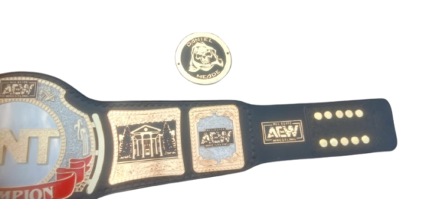 AEW TNT 4mm Brass Belt with 24K Gold Upgrade Leather Strap – Customizable - Image 3