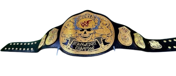 WWF Smoking Skull Championship Belt – 4mm Zinc, Shiny, Customizable - Image 2