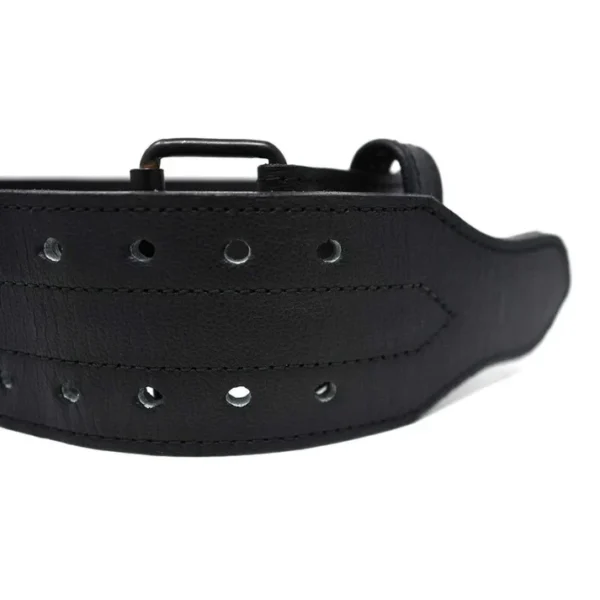 Black Weight Lifting Leather Belt - 10MM Double Prong - Image 3