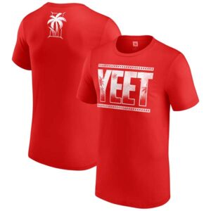 Men's WWE Authentic Red/White Jey Uso Yeet T-Shirt