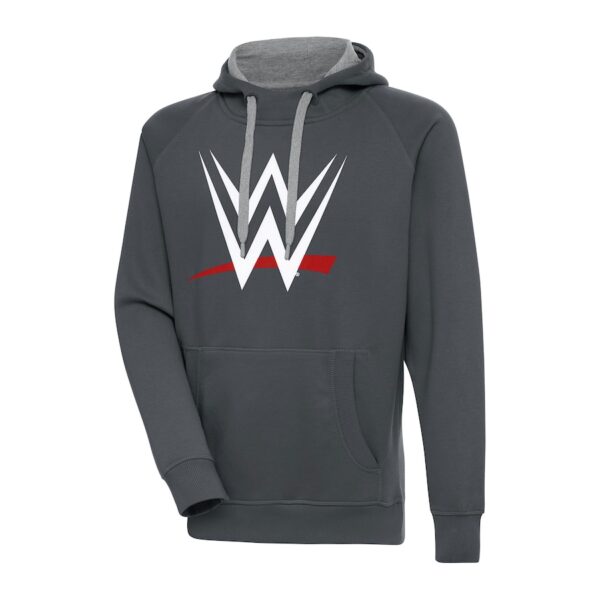 Men's Antigua Charcoal WWE Victory Pullover Hoodie