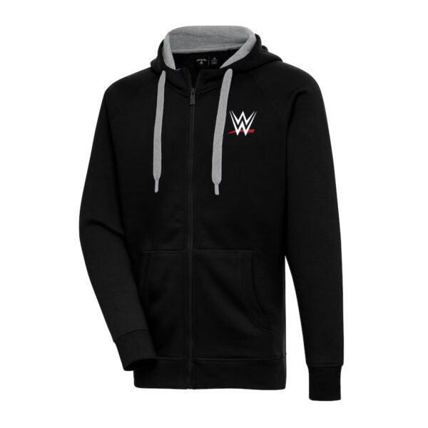 Men's Antigua Black WWE Victory Full-Zip Hoodie