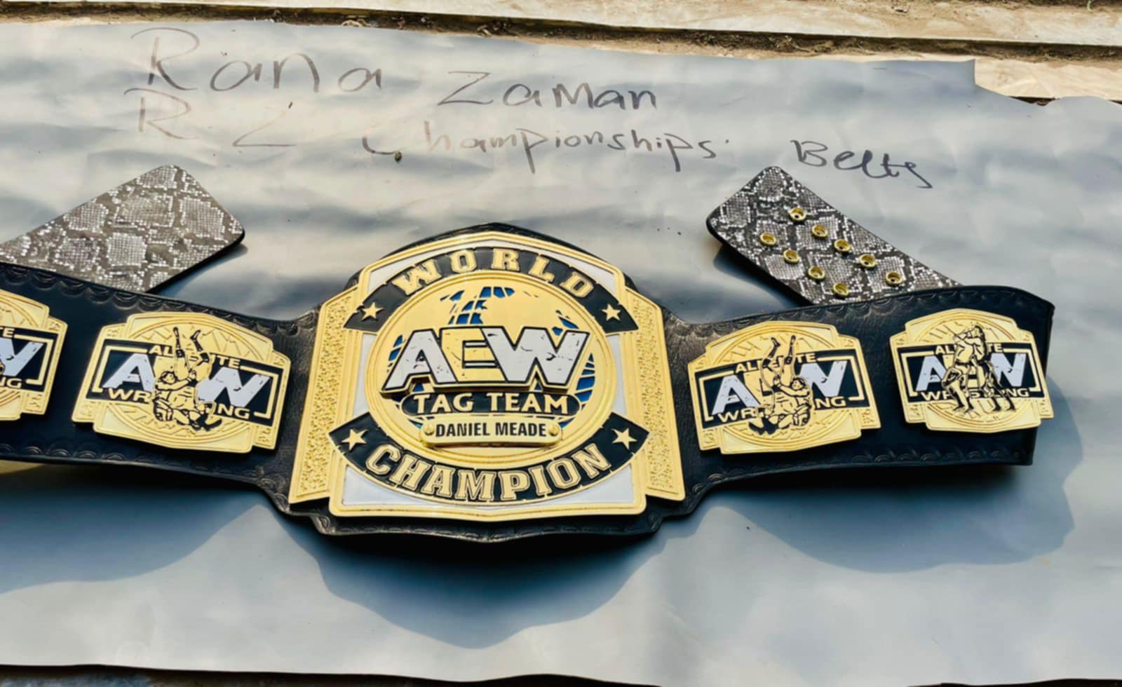 AEW World Tag Team Championship Replica Belt (Custom Nameplate Edition) - Image 4