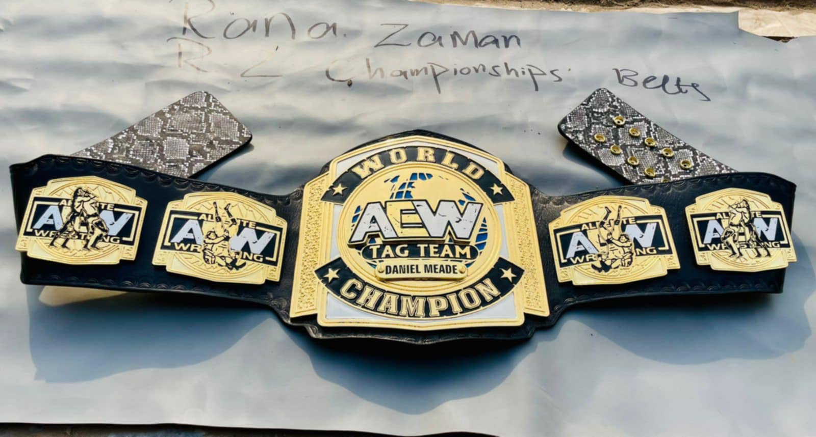 AEW World Tag Team Championship Replica Belt (Custom Nameplate Edition)