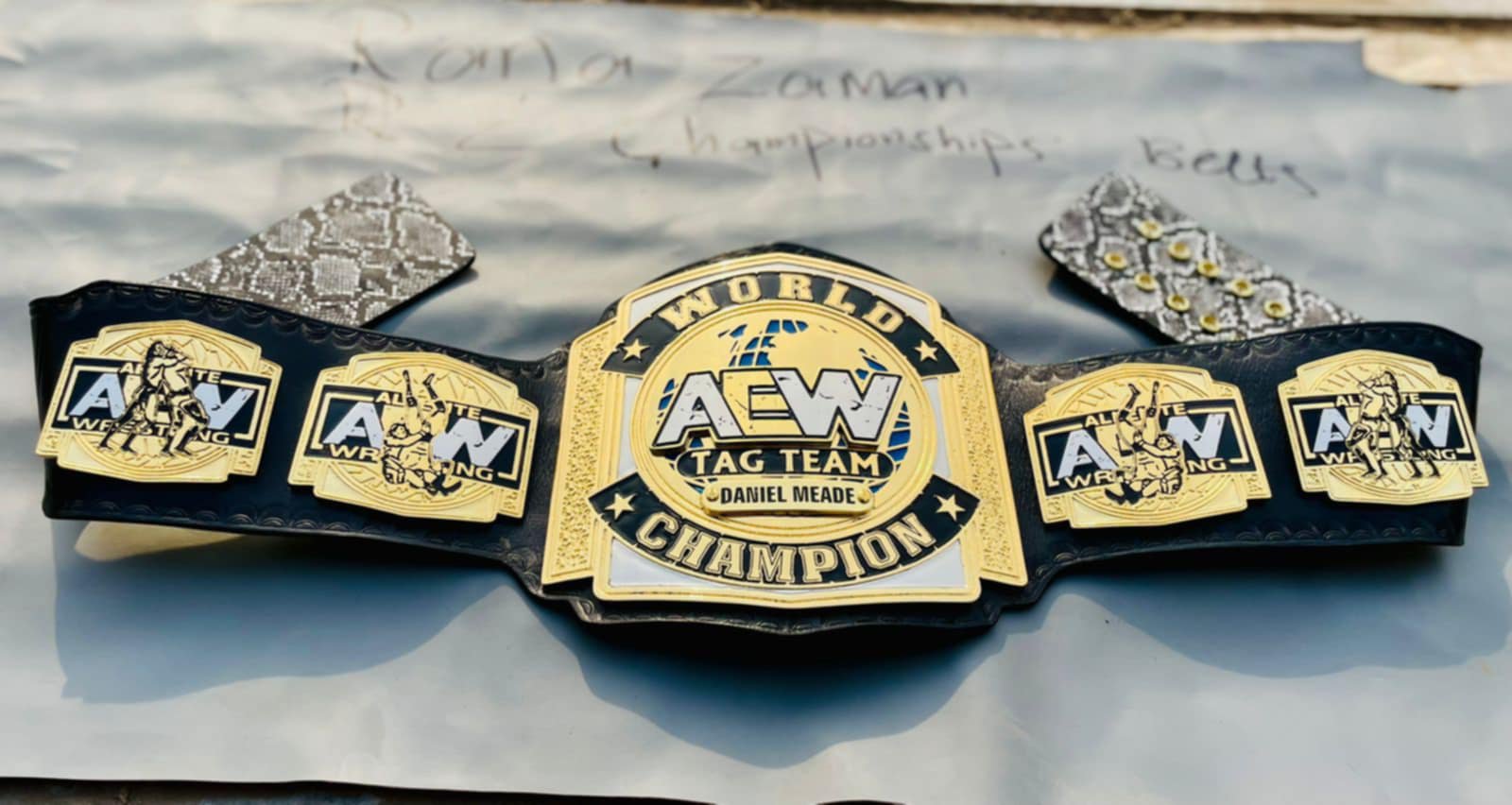 AEW World Tag Team Championship Replica Belt (Custom Nameplate Edition) - Image 5