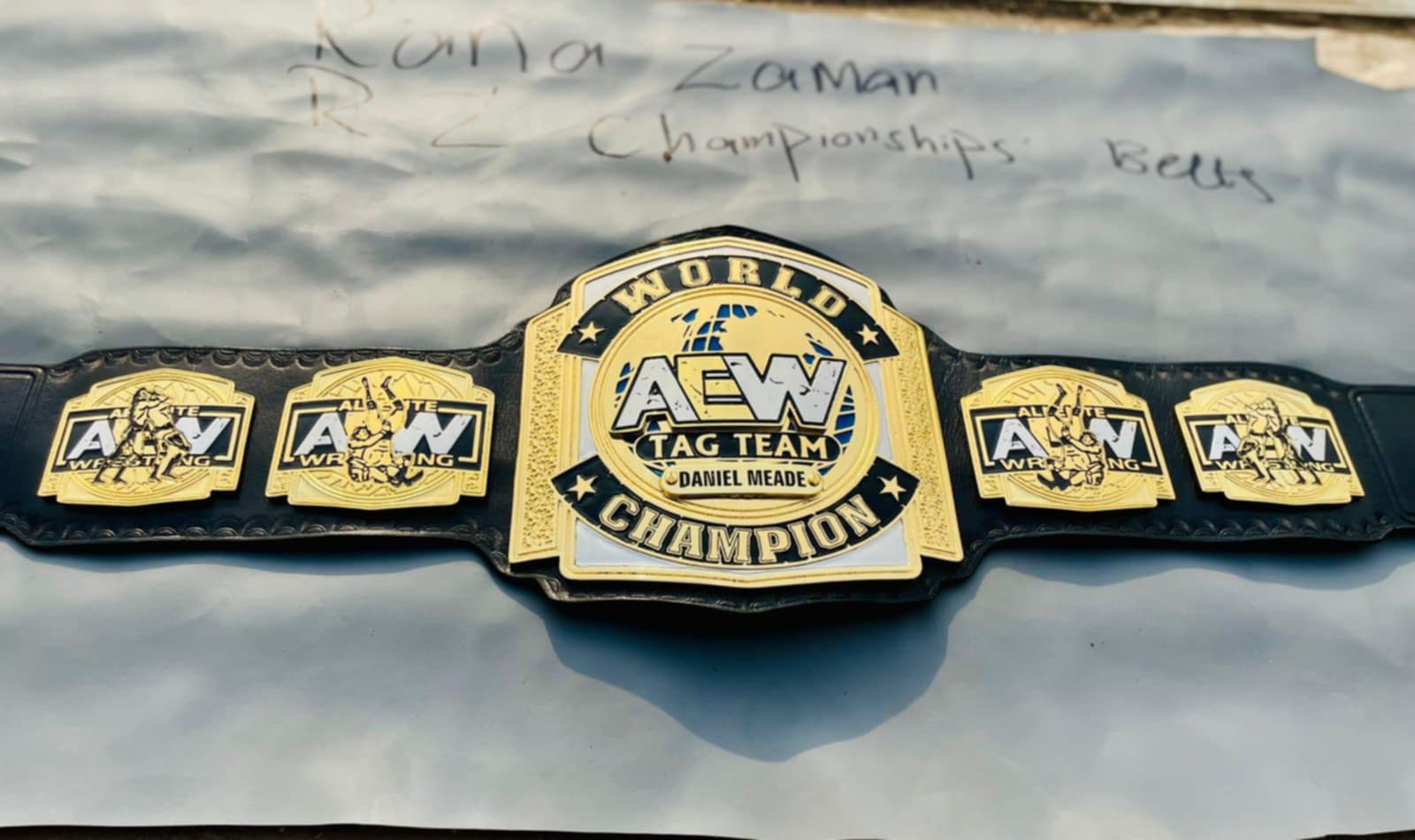 AEW World Tag Team Championship Replica Belt (Custom Nameplate Edition) - Image 2