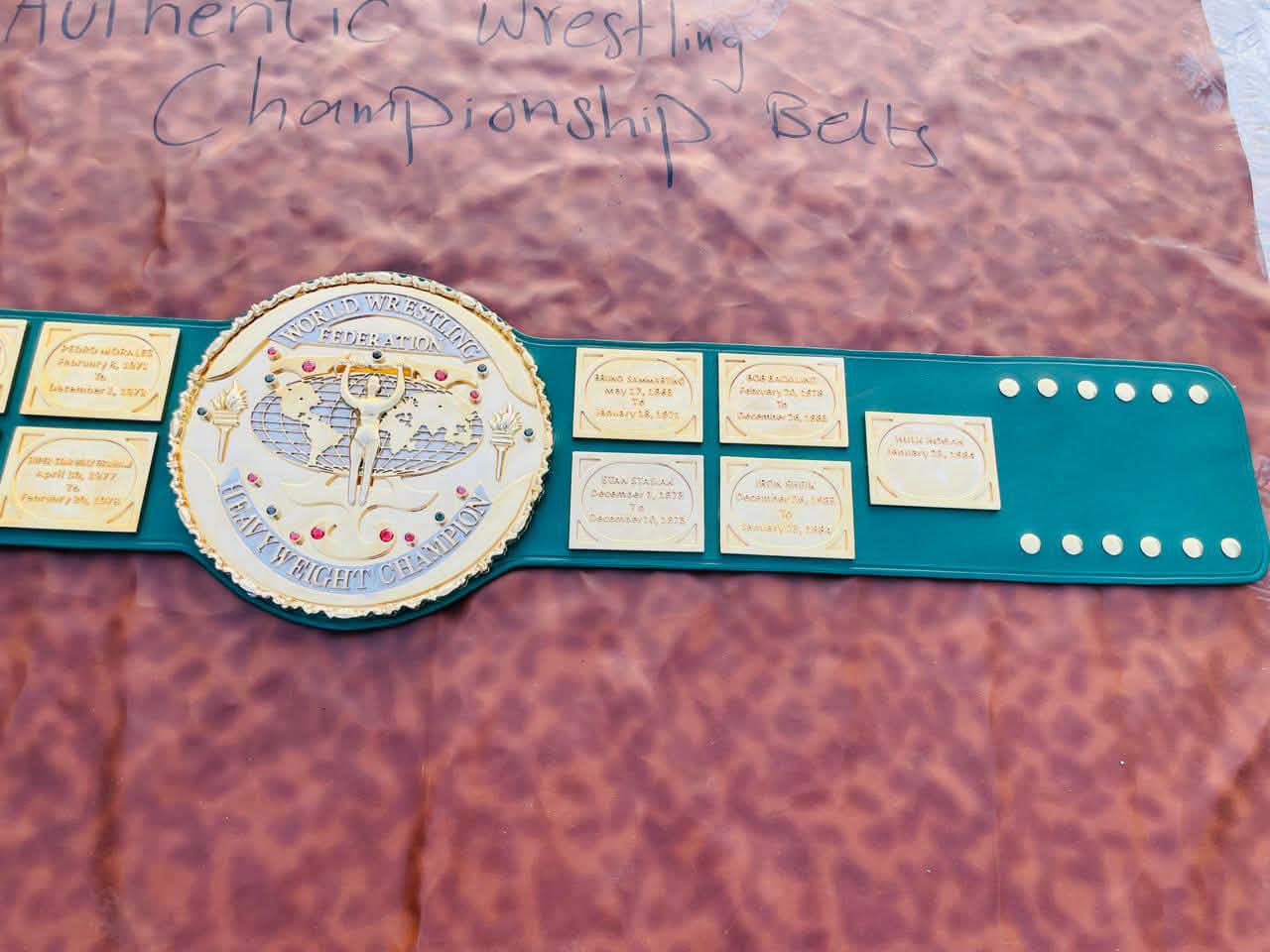 WWF "Big Green" Heavyweight Championship Belt (4mm Stacked Plates) - Image 8