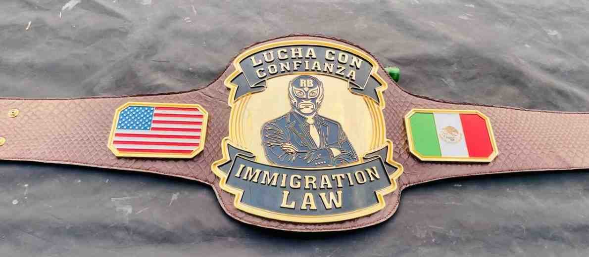 Custom 4mm CNC Championship Belt - "Lucha Con Confianza Immigration Law"