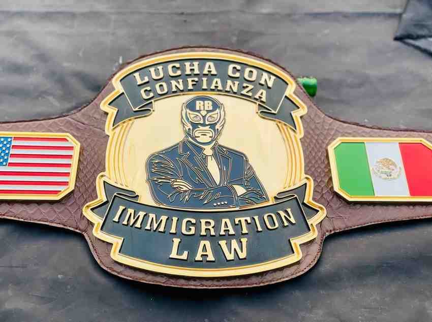 Custom 4mm CNC Championship Belt - "Lucha Con Confianza Immigration Law" - Image 2