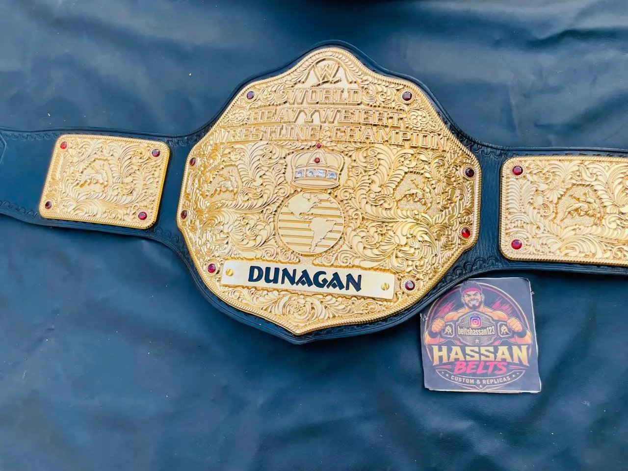 WWE Big Gold Championship Replica Belt (World Heavyweight Wrestling Champion style) - Image 8