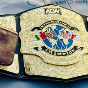 Custom AEW International 4mm Stacked Plate Championship Belt