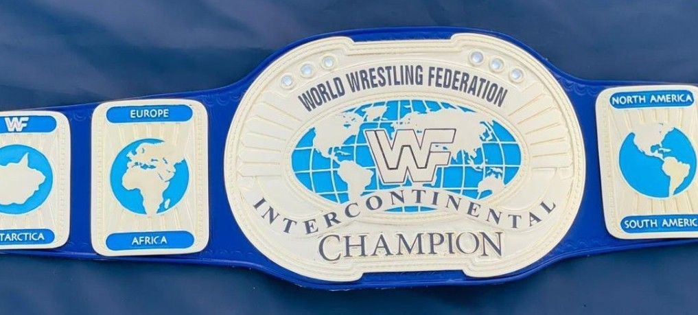 WWF Block Logo Oval Intercontinental Championship Replica Belt (4mm SD Quality)