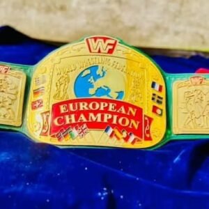 WWF European Championship Replica Belt (4mm SD with Green Leather Straps)
